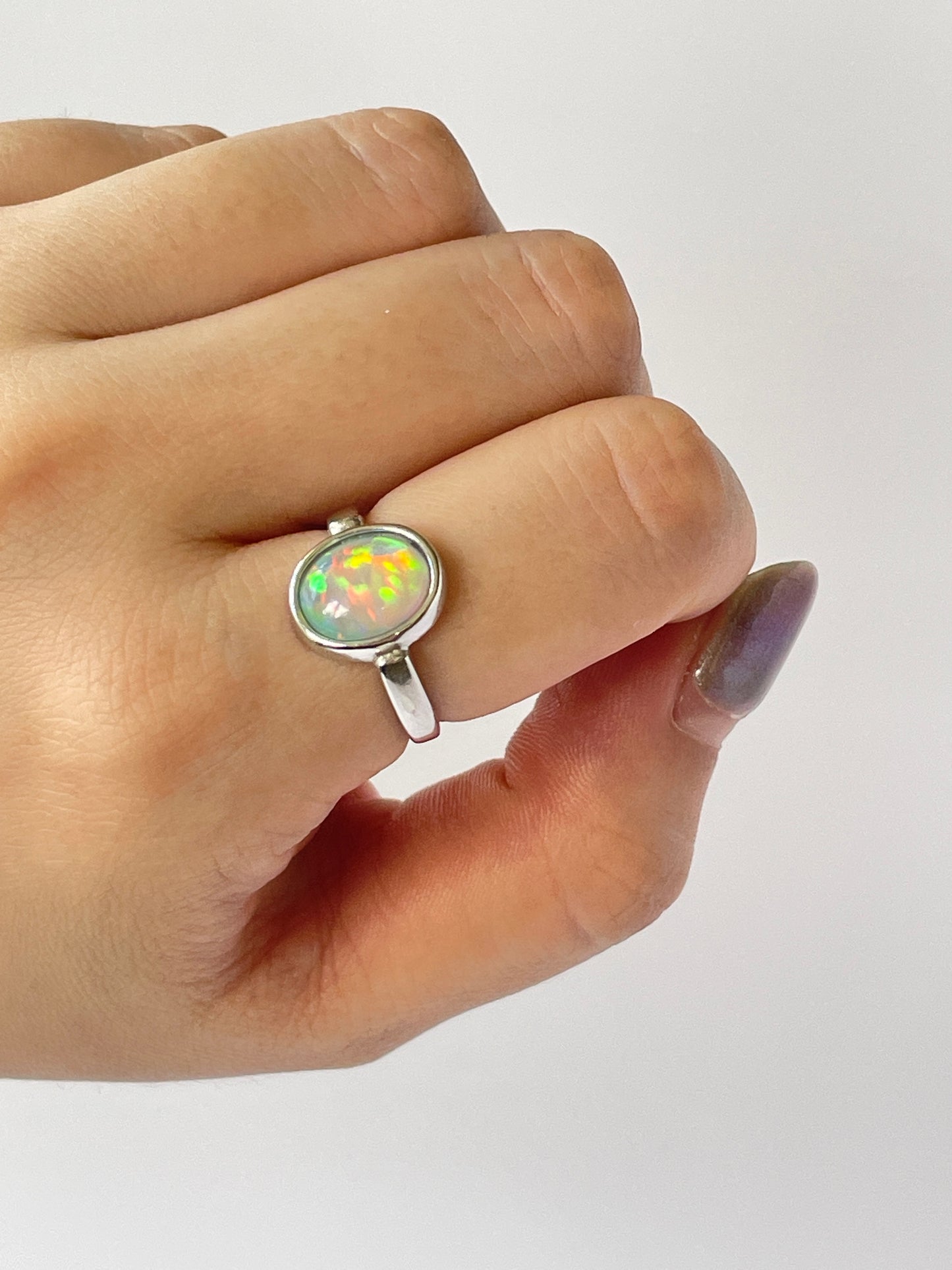 Opal silver ring（adjustable ）