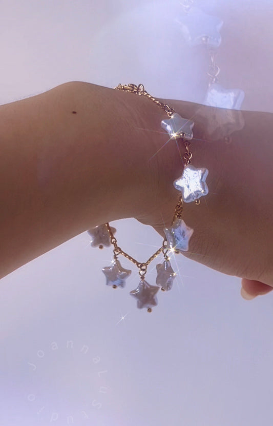 Baroque Pearl Star Bracelet - Handmade Bohemian Jewelry