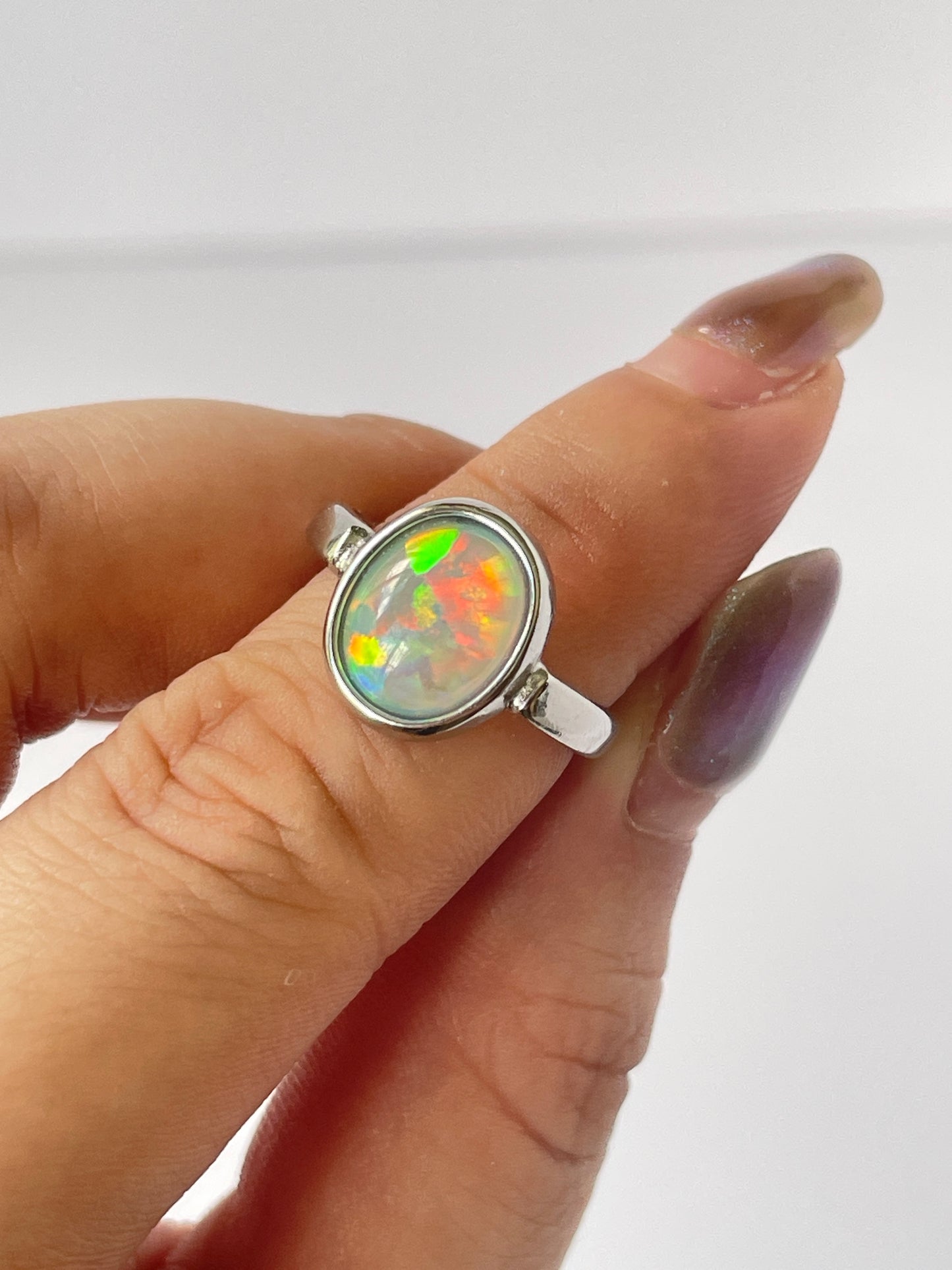 Opal silver ring（adjustable ）