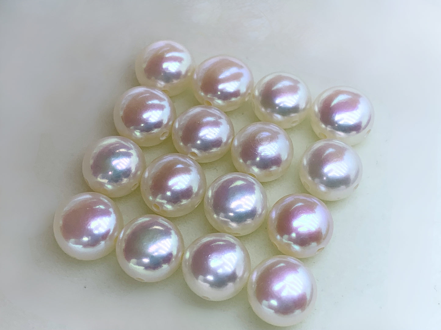 7-8MM pink aurora freshwater pearls, AAA-grade, button shape, for jewelry making
