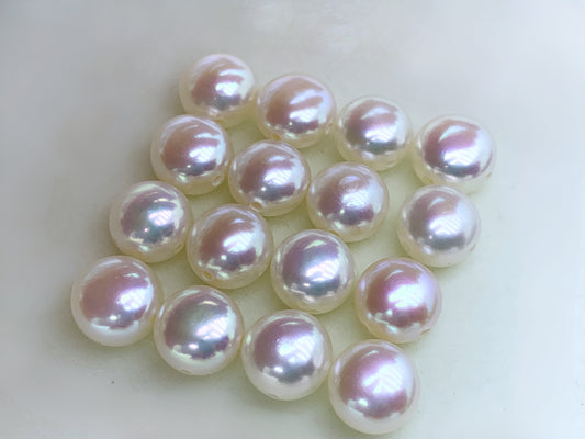 7-8MM pink aurora freshwater pearls, AAA-grade, button shape, for jewelry making