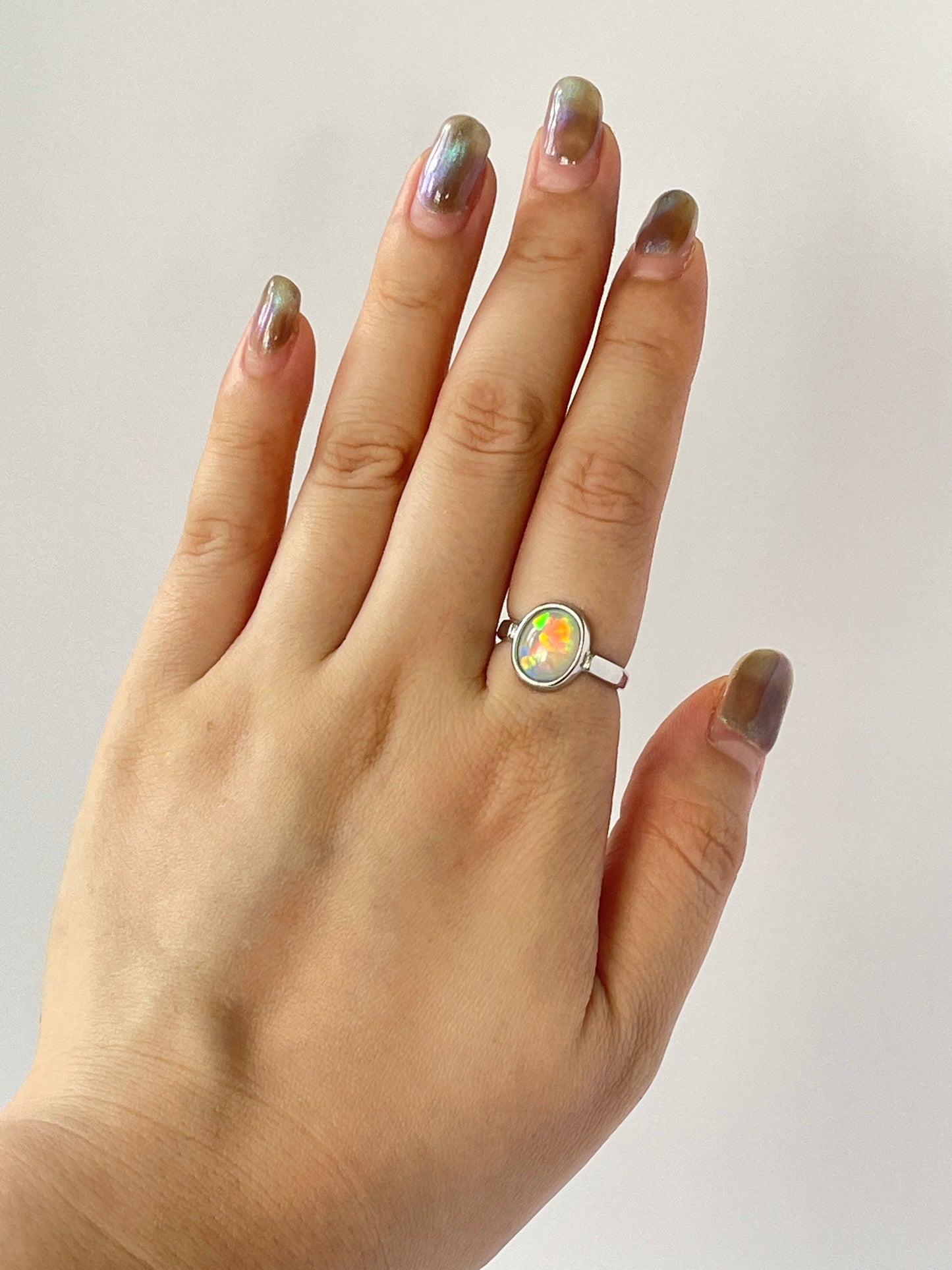 Opal silver ring（adjustable ）