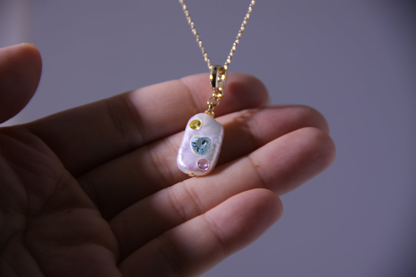 pearl necklace Baroque pearl gift box for mum jewelry pearl with gemstone multi color pearl gift unique handcraft pearl gift