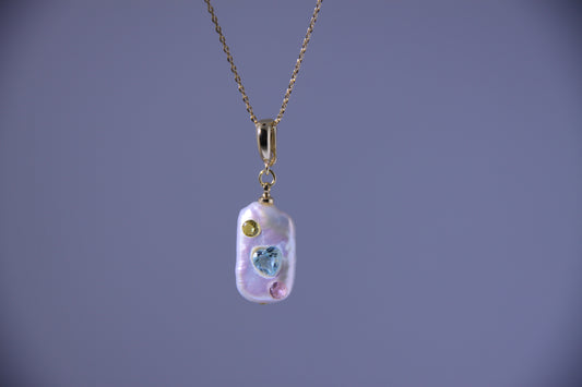 pearl necklace Baroque pearl gift box for mum jewelry pearl with gemstone multi color pearl gift unique handcraft pearl gift