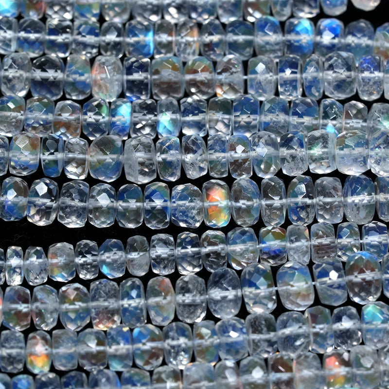 rare natural tripod good quality Madagascar moonlight section abacus beads dream color light