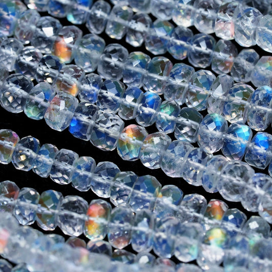 rare natural tripod good quality Madagascar moonlight section abacus beads dream color light