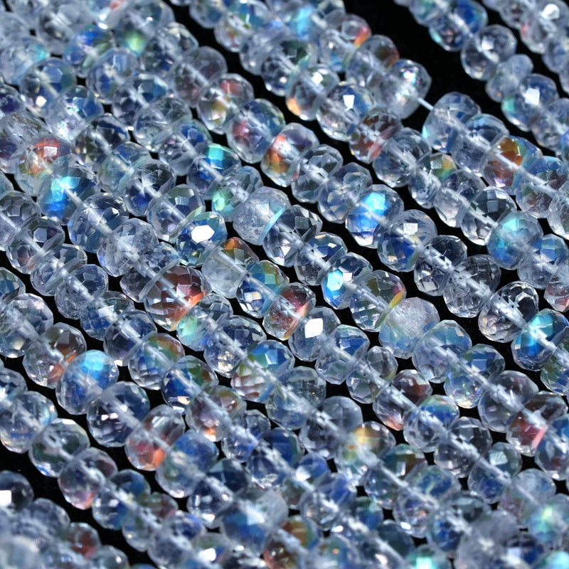 rare natural tripod good quality Madagascar moonlight section abacus beads dream color light