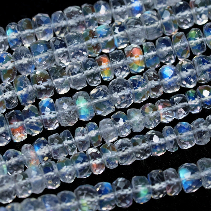 rare natural tripod good quality Madagascar moonlight section abacus beads dream color light