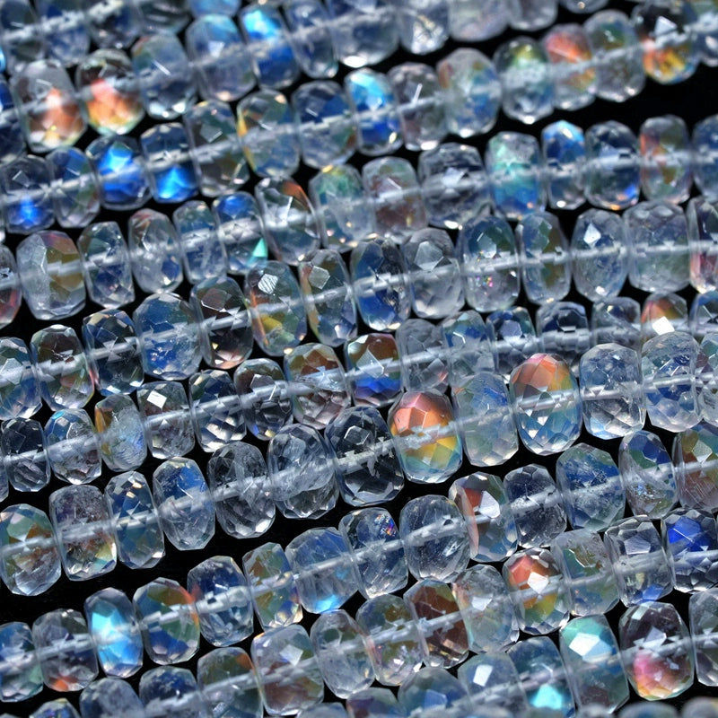 rare natural tripod good quality Madagascar moonlight section abacus beads dream color light