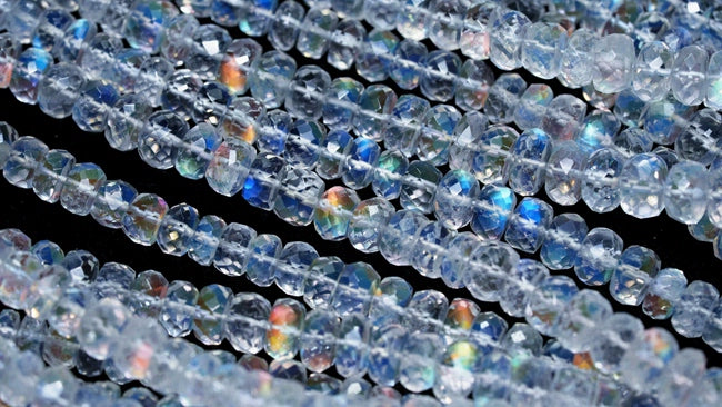 rare natural tripod good quality Madagascar moonlight section abacus beads dream color light